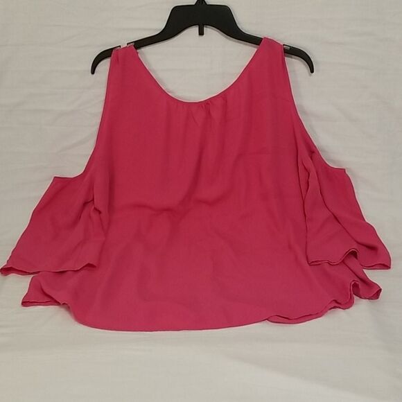 Charming Charlie's Dark Rose‎ Open Shoulder Blouse Size M - Picture 5 of 7